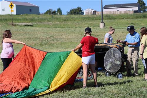 Hot air balloon inflation